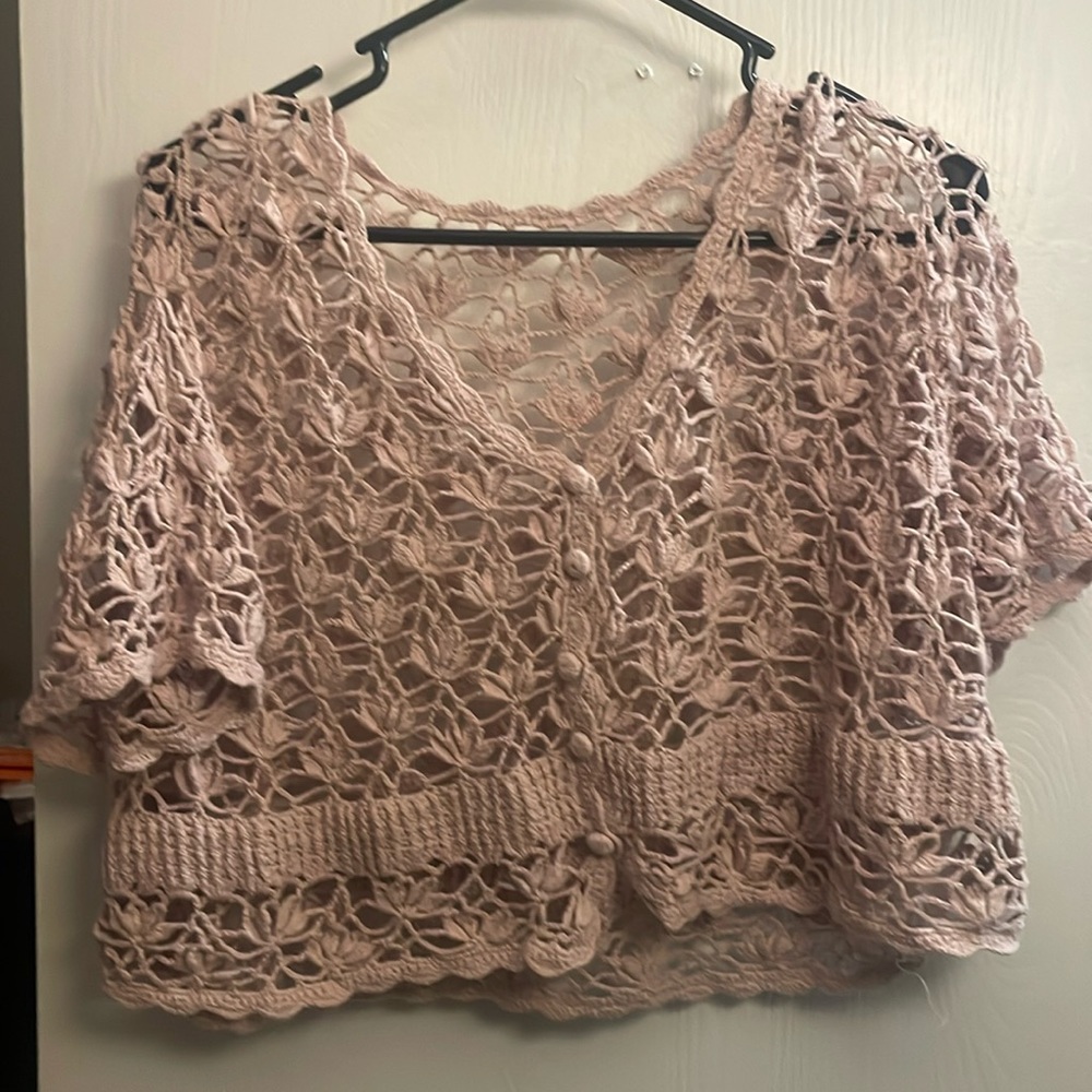 Crochet pink top Fairycore vibe!